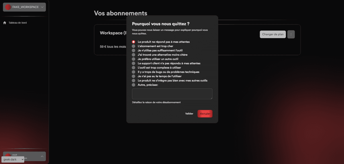 Dark Pattern désabonnement